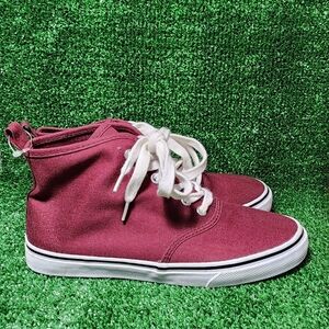Burgundy High-Top Sneakers with White Laces H&M